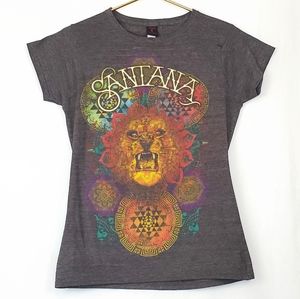 Santana Official Merchandise Lion Collage Juniors Short Sleeve Band Tee Sz: L